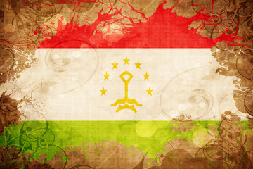 Grunge vintage Tajikistan flag