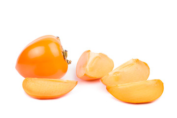 Persimmon fruit on a white background