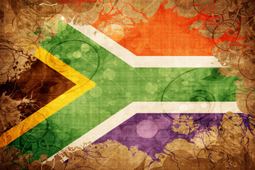 Grunge vintage South africa flag