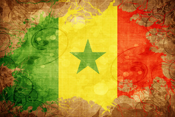 Grunge vintage Senegal flag