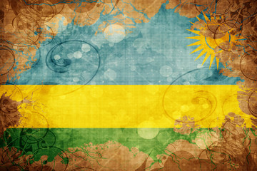 Grunge vintage Rwanda flag