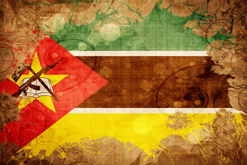 Grunge vintage Mozambique flag
