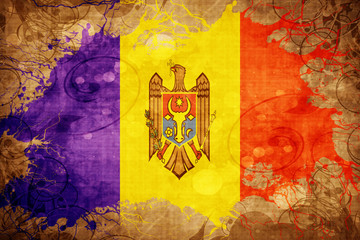 Grunge vintage Moldova flag