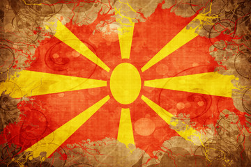 Grunge vintage Macedonia flag