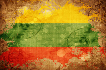 Grunge vintage Lithuania flag