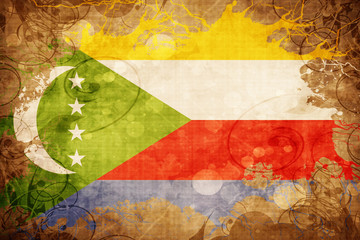 Grunge vintage Comoros flag