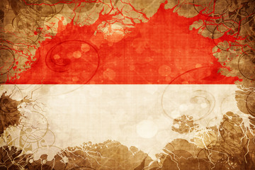 Grunge vintage Indonesia flag