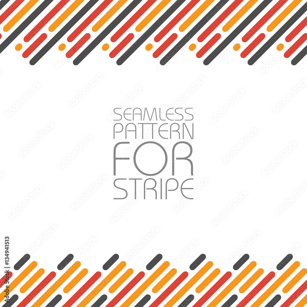 Poster Horizontally seamless pattern with parallel lines in three colors for stripes. Modern vector illustration