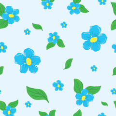 Abstract seamless pattern of cute hand painted flowers ?