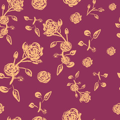 Abstract seamless pattern of cute hand painted flowers ?