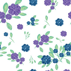 Abstract seamless pattern of cute hand painted flowers ?