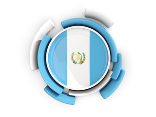 Round flag of guatemala with color pattern