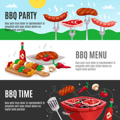 Barbecue Menu Banners Set