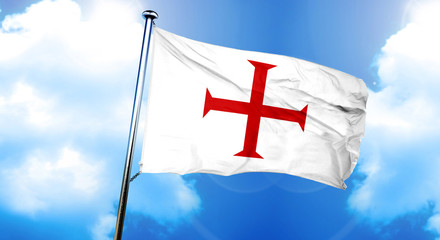 Templar knight flag flag, 3D rendering