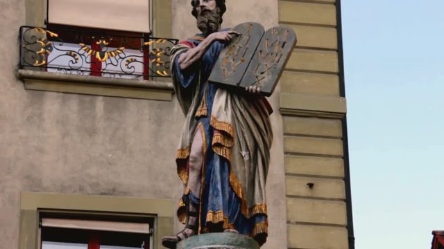 Drinking Fountain at the Entrance to the Cathedral City of Bern, Switzerland