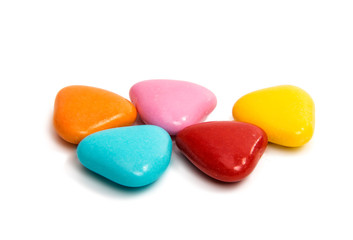 chocolate dragees in colorful glaze isolated