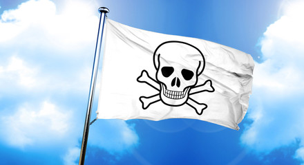 Pirate flag flag, 3D rendering