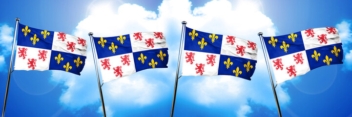 Picardie flag, 3D rendering