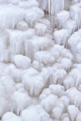 Fototapeta na wymiar Frozen ice waterfall 
