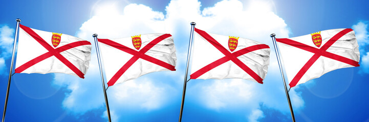 Jersey channel island flag, 3D rendering