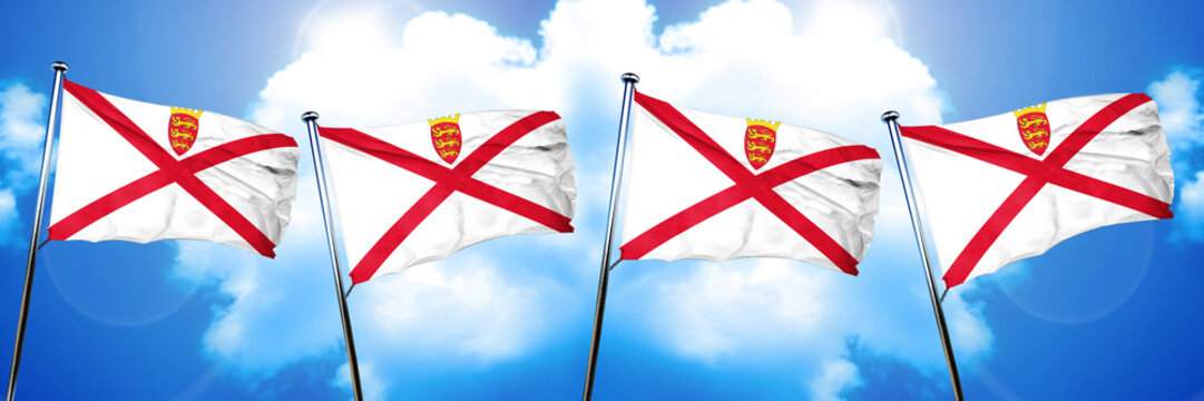 Jersey Channel Island Flag, 3D Rendering