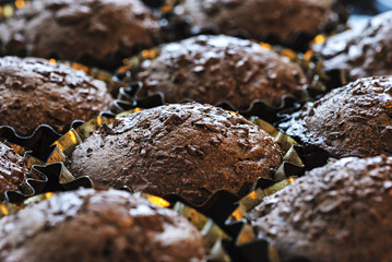 Freshly baked chocolate cupcake