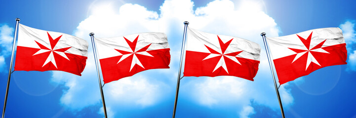 Malta knights symbol flag, 3D rendering
