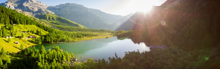Lac de Derborence, Valais, Schweiz, Luftbild