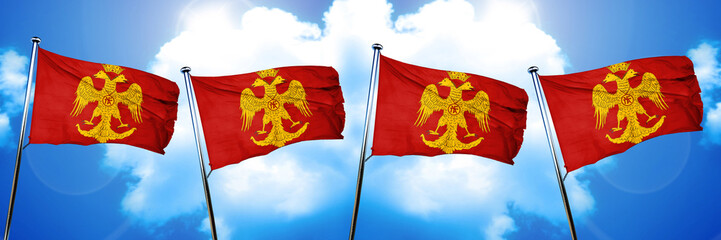 Byzatine eagle flag, 3D rendering