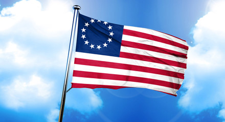 Betsy ross american early design flag, 3D rendering
