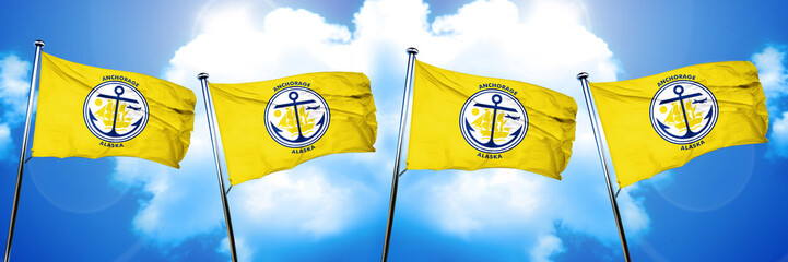 anchorage flag, 3D rendering