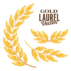 Gold Laurel Vector. Elements For Award Design