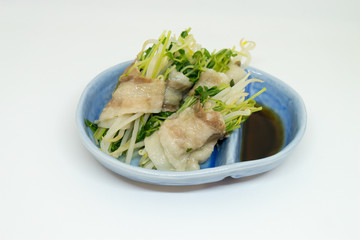 水菜の豚肉巻き