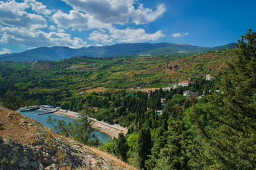 Naklejka premium mountain landscape with cloudy sky