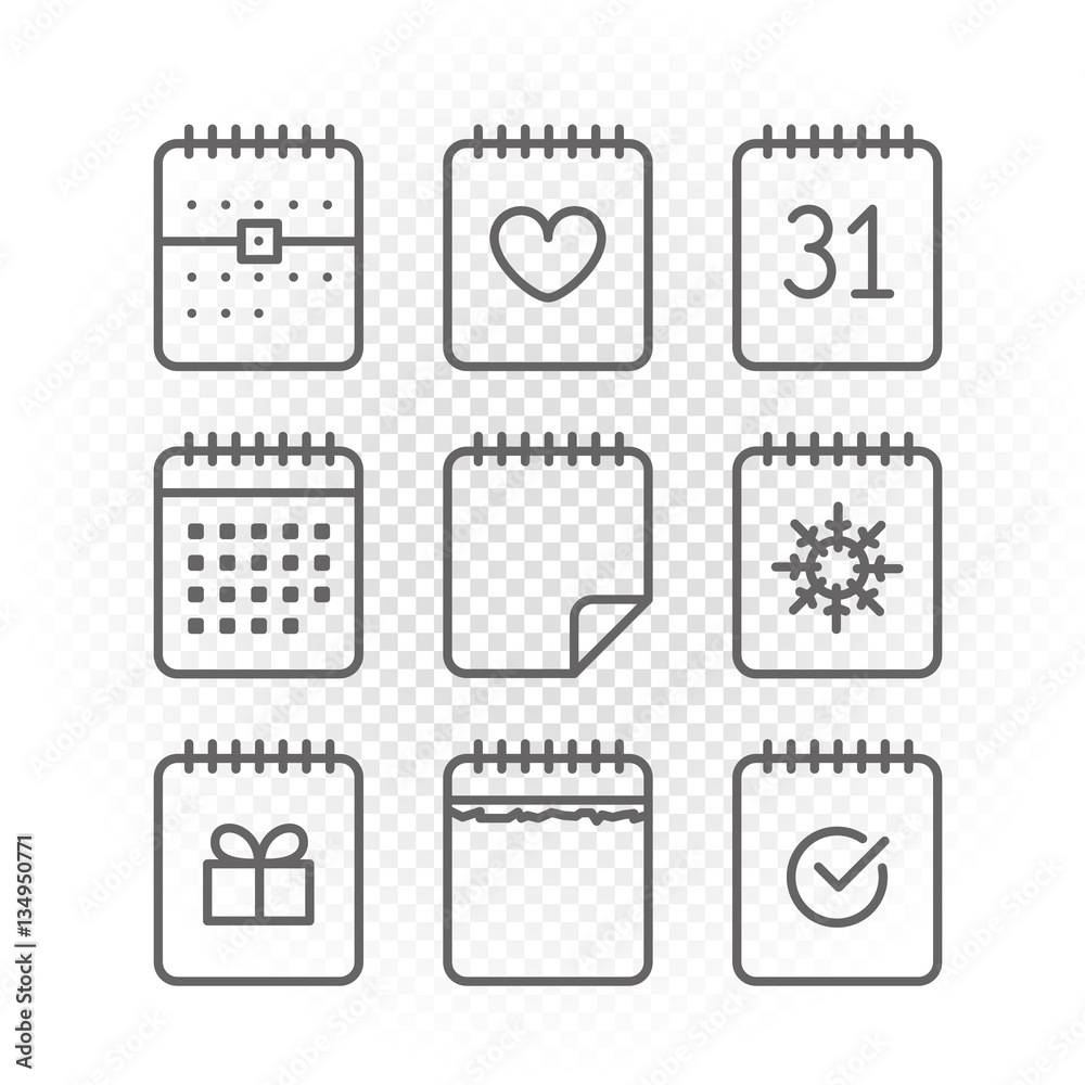 Poster binder silhouettes collection with different icons isolated on t
