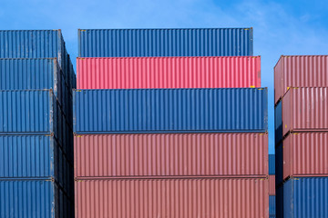 Fototapeta premium Freight shipping containers at the docks