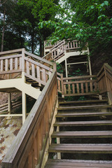 Wooden stairs on beach