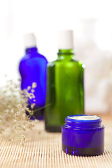 colorful glass bottles