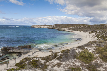 Scenic view over one of the beaches of Rottnest island, Australi