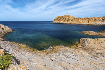 Red Porphyry rocks of Pietra Islet in Corsica