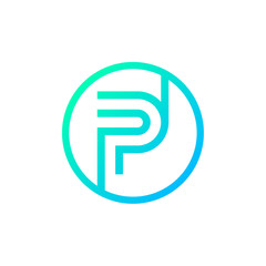 Letter P logo,Circle shape symbol,Digital,Technology,Media