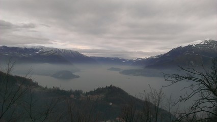 Lake Como in Gloomy Winter