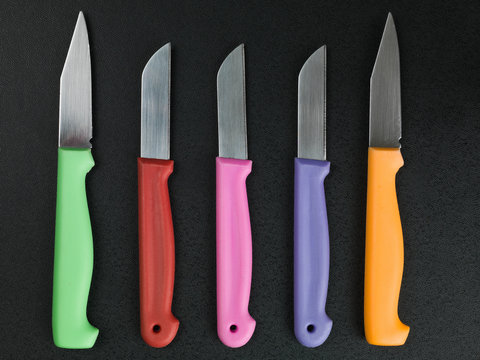 Set of Colorful Kitchen Knives