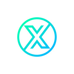 Letter X logo,Circle shape symbol,Digital,Technology,Media