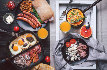 rich and high-calorie breakfast for two