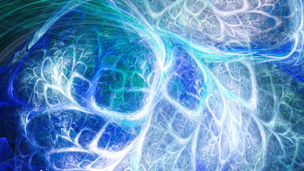 Kaleidoscope sparks. Interweaving branches chaos. 3D surreal illustration. Sacred geometry. Mysterious psychedelic relaxation pattern. Fractal abstract texture. Digital artwork graphic astrology magic