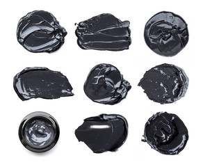 cosmetic products smear paint of black facial mask