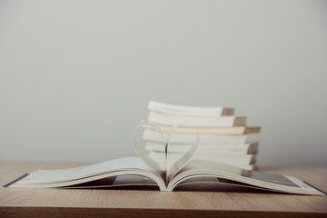 Books On Wooden Desk.