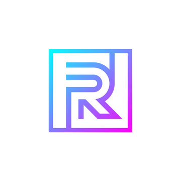 Letter R logo,Square shape symbol,Digital,Technology,Media