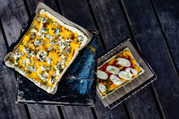 Puff pastry with pumpkin and gorgonzola cheese © dominikab